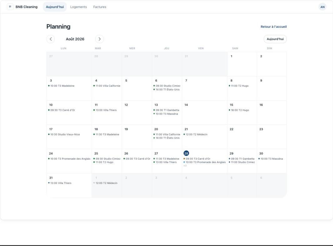 Planifiez — vue planning des missions