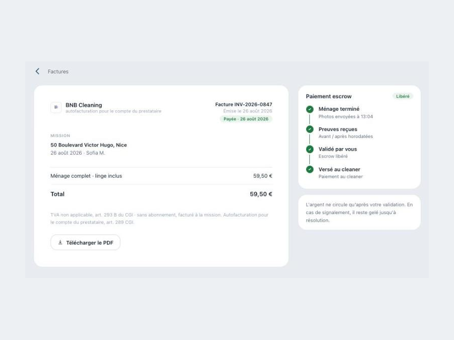 Facturez — facturation et paiement à la mission